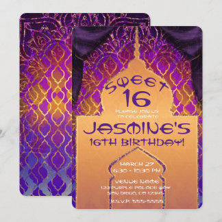 Golden Palace Arabian Nights Sweet 16 Geburtstag Einladung
