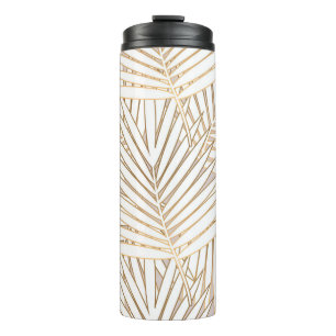 Golden Palm Blätter: Art Deko. Thermosbecher