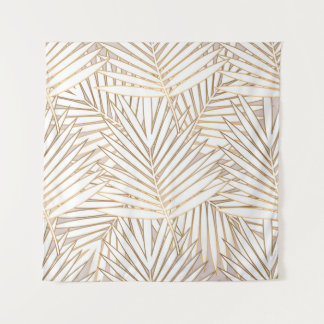 Golden Palm Blätter: Art Deko. Wandteppich