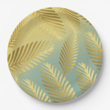 Golden Palm Blätter Muster Ombre
