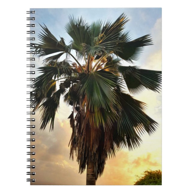 Golden Palm Sky - Tropical Spiral Notebook Notizblock (Vorderseite)