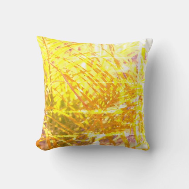 Golden Palm Tree Blätter Kissen (Vorderseite)
