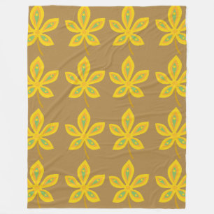 Golden Palmate Pattern Fleecedecke
