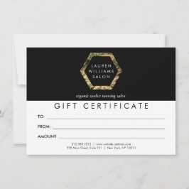 Golden Palms Logo auf dem Black Gift Certificate