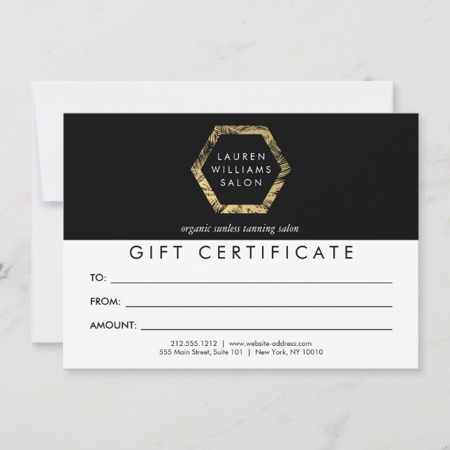 Golden Palms Logo auf dem Black Gift Certificate (Vorderseite)