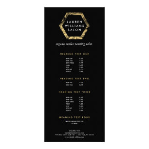 Golden Palms Spray Tanning Salon Logo auf schwarz Werbekarte
