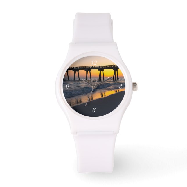 Golden Panama City Beach Sonnenuntergang beobachte Armbanduhr (Vorderseite)