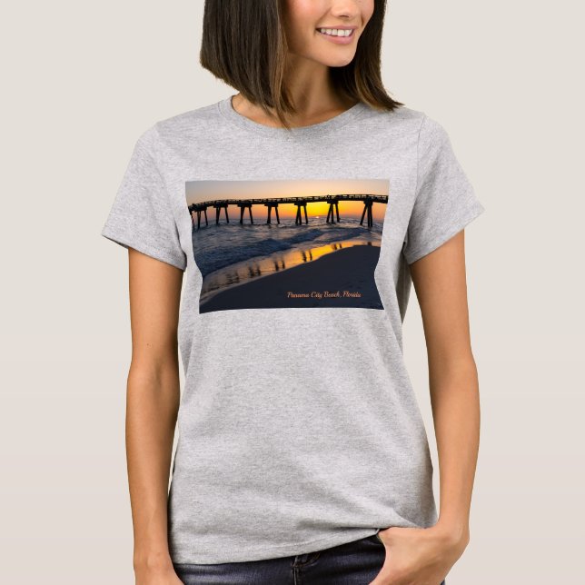 Golden Panama City Beach Sonnenuntergang T-Shirt (Vorderseite)