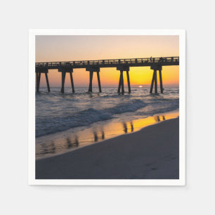 Golden Panama City Beach Sunset Reflektion Neapel Serviette