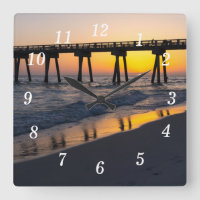 Golden Panama City Beach Sunset Reflektion Uhr