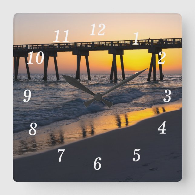 Golden Panama City Beach Sunset Reflektion Uhr (Vorderseite)