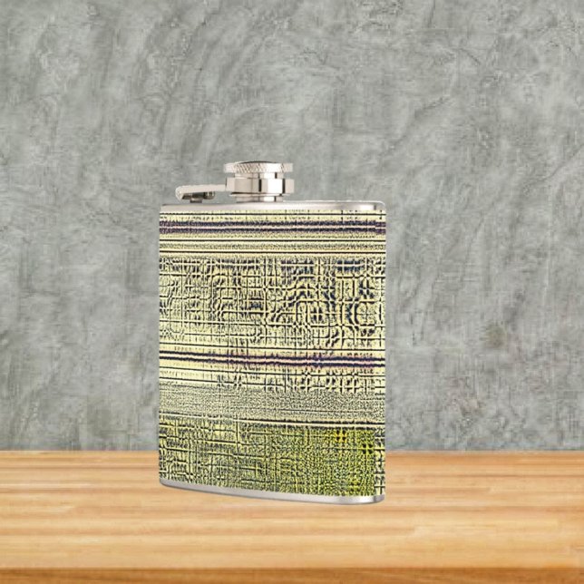 Golden Panes Flachmann (The unusual patterns in this Golden Panes Hip Flask design, exude elegance, and style!)