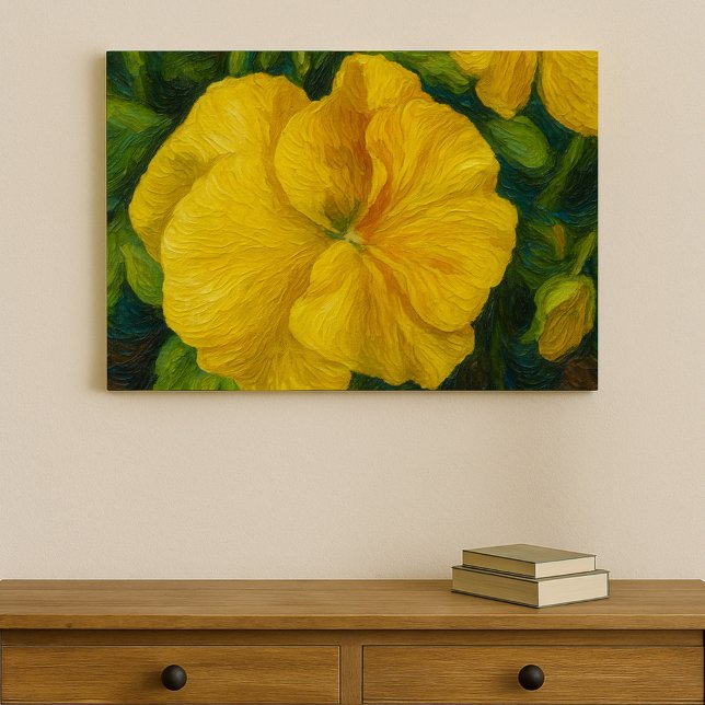Golden Pansy Brushstroke  Leinwanddruck (Von Creator hochgeladen)