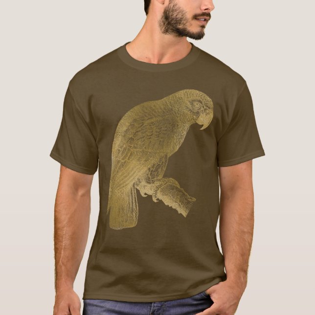 Golden Parrot Schönes Design T-Shirt (Vorderseite)