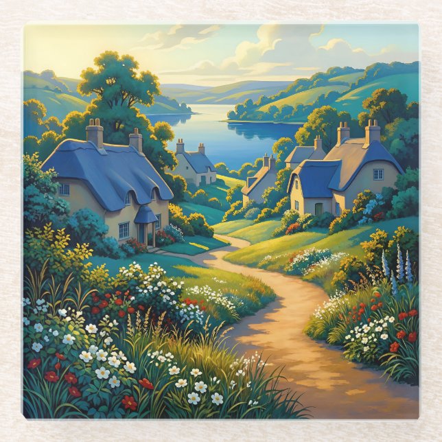 Golden Path to Blue Water Glasuntersetzer (Vorderseite)