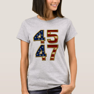 Golden Patriot Power - 45 & 47 Bold USA T - Shirt