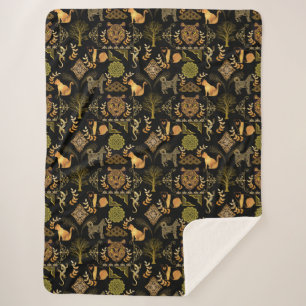 Golden Pattern 03.bw Black BG Sherpadecke
