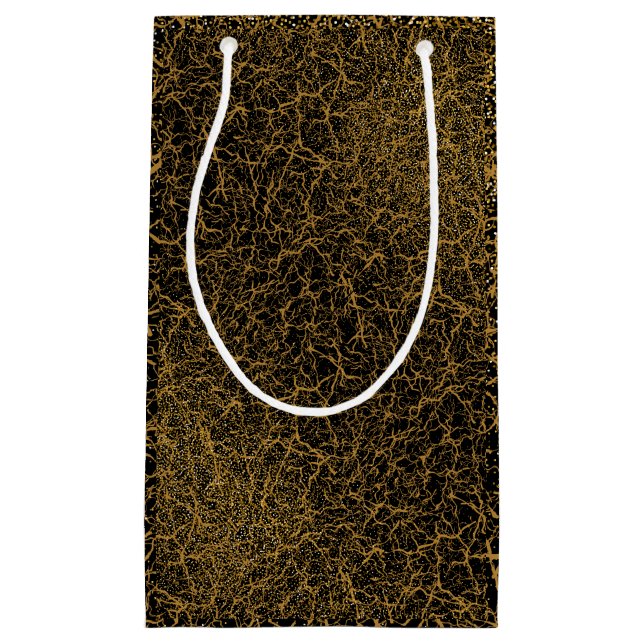 Golden Pattern 09.bw Black BG Kleine Geschenktüte (Vorderseite)