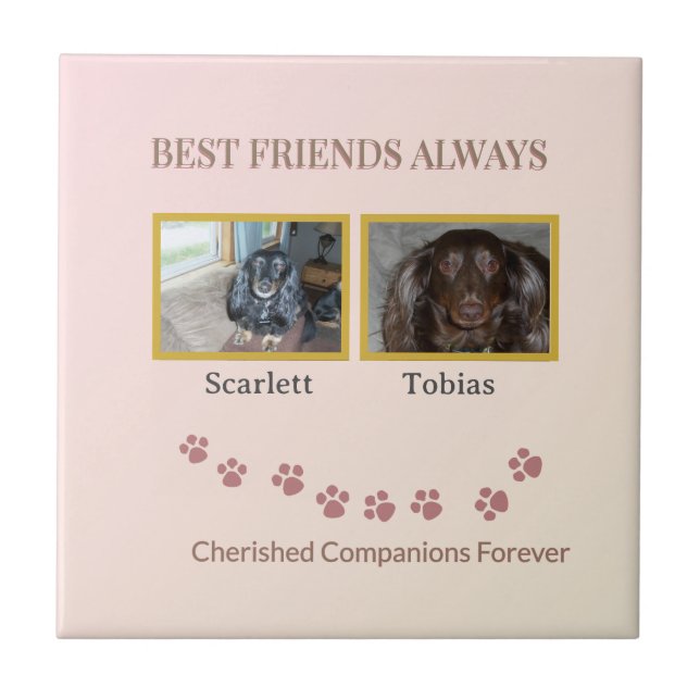 Golden Pawprints Cherished Companions Fliese (Vorderseite)