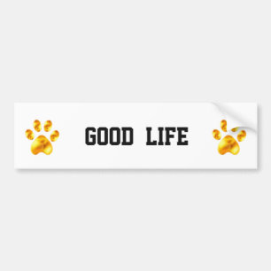 Golden Paws Gut Leben Autoaufkleber