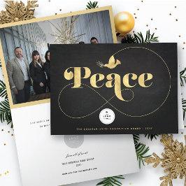 Golden Peace and Dove Stylish Typografy Business Feiertagskarte