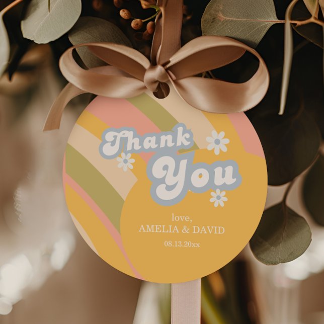 Golden Peach Retro Gefallen Tag Geschenkanhänger (Von Creator hochgeladen)