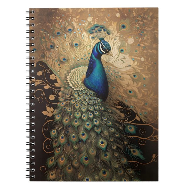 Golden Peacock Bird Notizblock (Vorderseite)