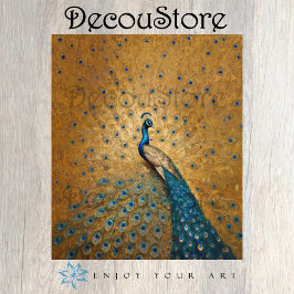 Golden Peacock - Klimt-Inspiriert Dekoupage Seidenpapier