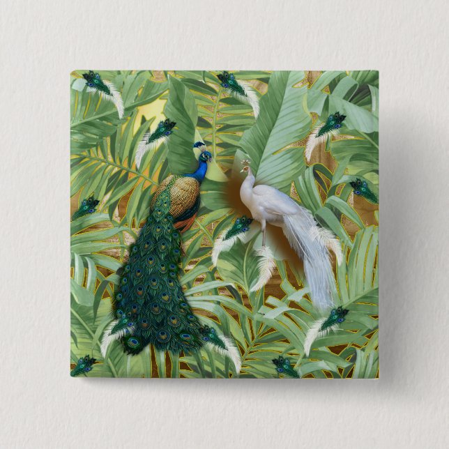 Golden Peacock Tempel Button (Vorderseite)