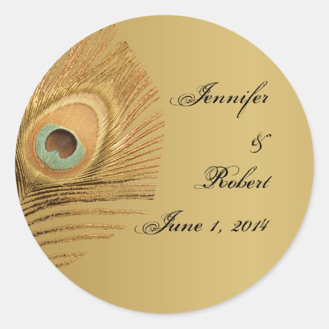 Golden Peacock Umschlag Aufkleber (Vorderseite)