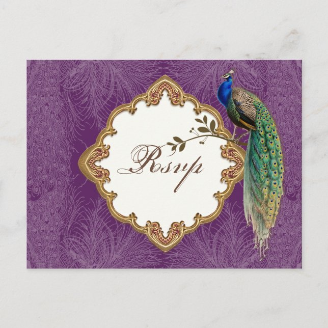 Golden Peacock & Wirbel - UAWG Response Postcard Einladungspostkarte (Vorderseite)