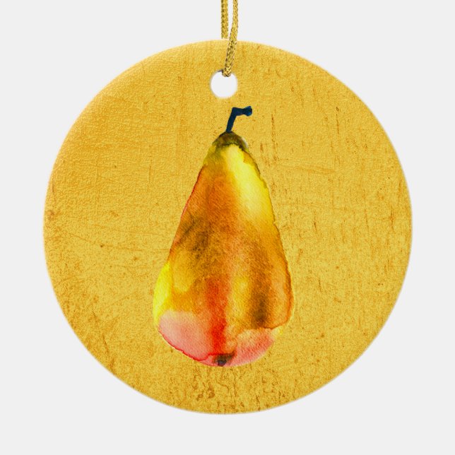Golden Pear Keramik Ornament (Vorne)
