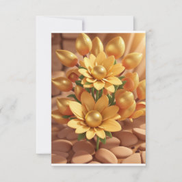 Golden Pearl Blume Einladung