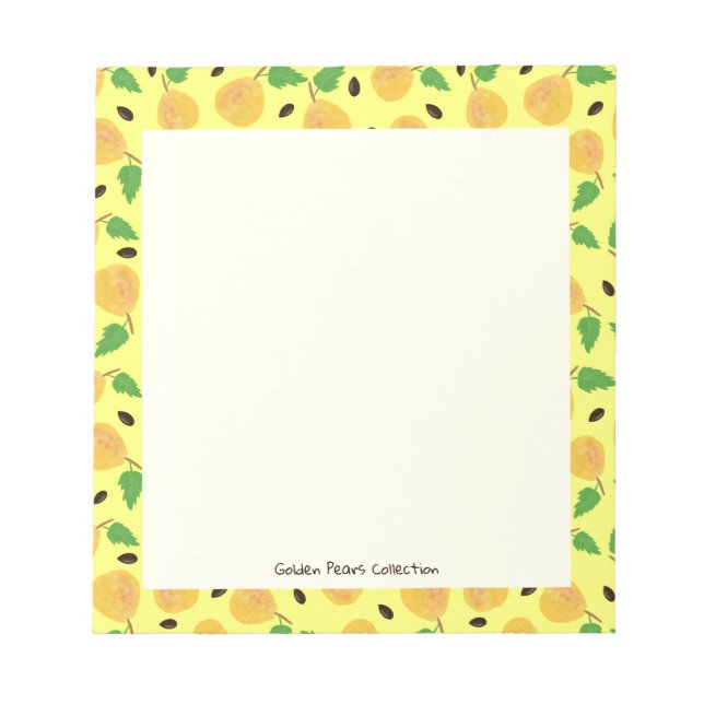 Golden Pears Collection Yellow Bright Notizblock (Vorderseite)
