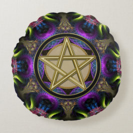 Golden Pentacle Magick Rundes Kissen