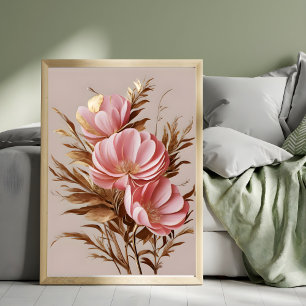 Golden Peony Elegante Fotodruck