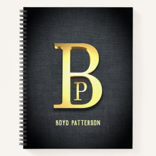 Golden Personalisiert Initials Notebook Notizbuch
