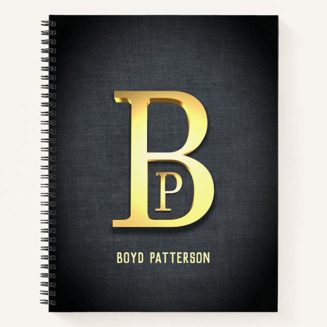 Golden Personalisiert Initials Notebook Notizbuch (Vorderseite)