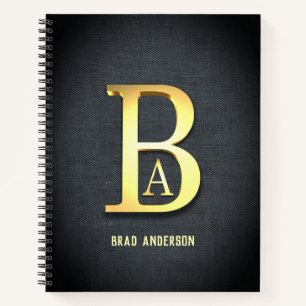 Golden Personalisiert Initials Notebook Notizbuch