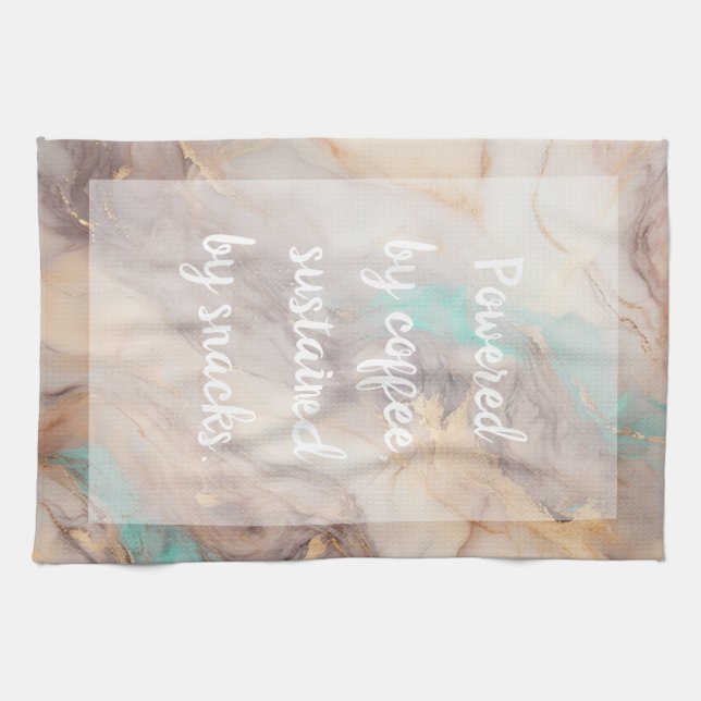 Golden Petal - weiß Geschirrtuch (Horizontal)