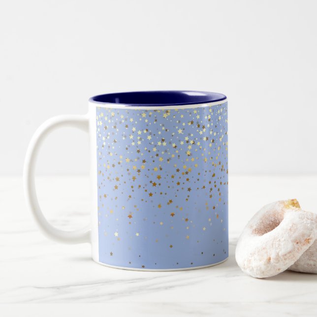 Golden Petite Stars Tasse - Blau (Mit Donut)