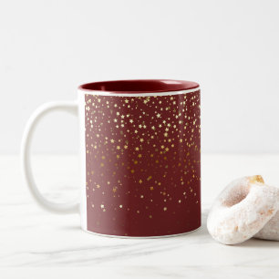 Golden Petite Stars Tasse-Burgund Zweifarbige Tasse