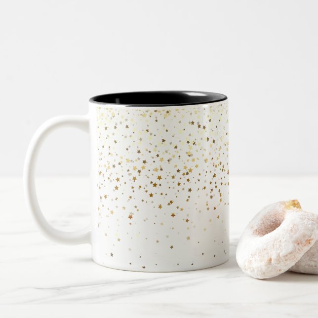 Golden Petite Stars Tasse-Weiß Zweifarbige Tasse (Mit Donut)