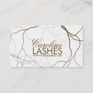 Golden Pflanze Roots Eyelash Makeup White Card Visitenkarte