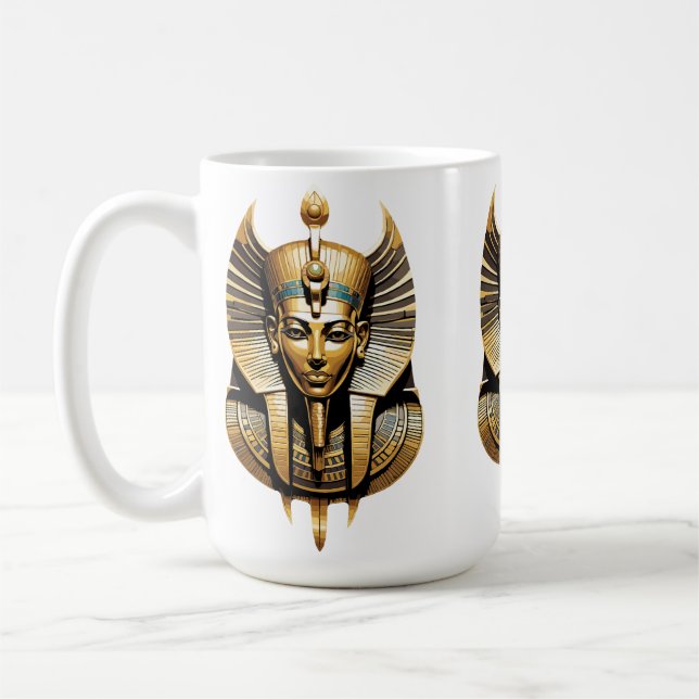 Golden Pharao in Regal Headdress Art Kaffeetasse (Links)