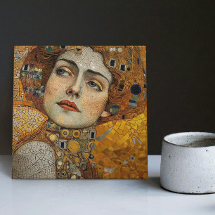 Golden Phase Gustav Klimt Mosaic Edwardian Frauen  Fliese