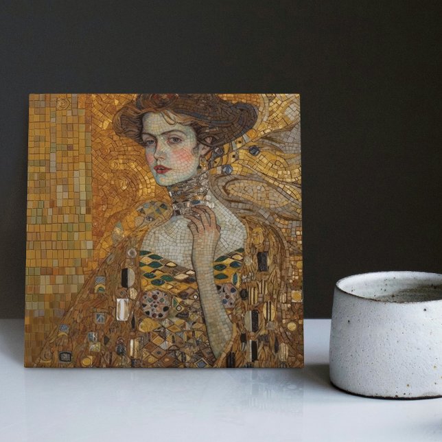 Golden Phase Gustav Klimt Mosaic Edwardian Frauen  Fliese (Von Creator hochgeladen)