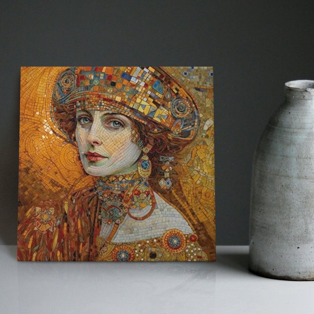 Golden Phase Gustav Klimt Mosaic Edwardian Frauen  Fliese (Von Creator hochgeladen)