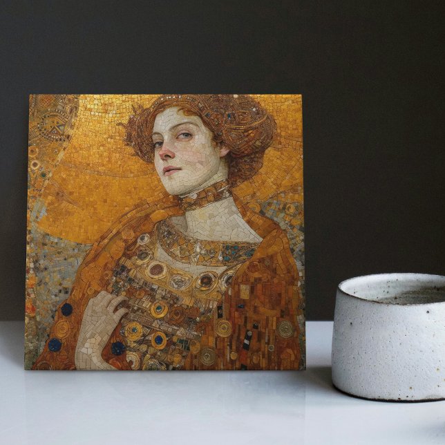 Golden Phase Gustav Klimt Mosaic Edwardian Frauen  Fliese (Von Creator hochgeladen)