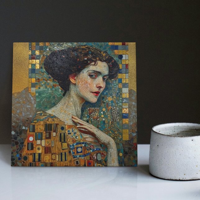 Golden Phase Gustav Klimt Mosaic Edwardian Frauen  Fliese (Von Creator hochgeladen)
